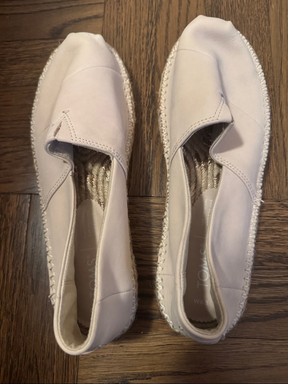 TOMS Women's Light Pink Canvas Espadrille Slip-Ons